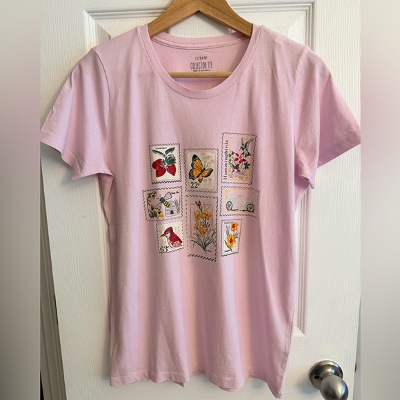 J. Crew Factory Collectors Pink Stamp Tee - Picture 2 of 5